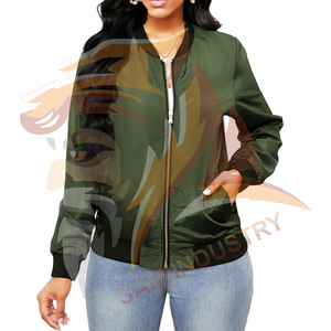 High Quality Quilted Satin Bomber <b>Jacket</b> for <b>Ladies</b> Long Sleeve Zipper up <b>Lightweight</b> Windproof Breathable Satin <b>Jacket</b> - Product Image 6