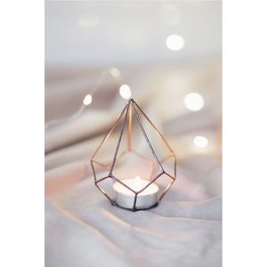 Portavelas moderno nórdico de alambre metálico geométrico dorado, centro de mesa para decoración del hogar, bodas y Navidad. - Product Image 4