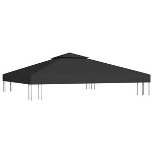 Telo di Copertura Nero a 2 Livelli per Gazebo 1 Oz/ft² 9.8x29.8 - Accessorio per Baldacchino e Pergola - Product Image 2