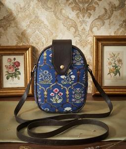 Vintage Ethnic Print Crossbody <b>Bag</b> <b>Small</b> PU Sling Shoulder Handbag Floral Pattern for Daily <b>Travel</b> - Product Image 1