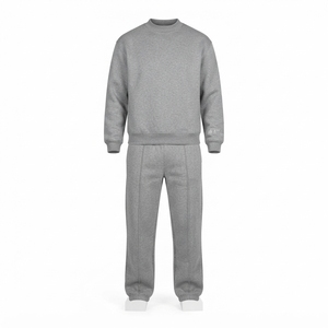 Conjunto Deportivo de Dos Piezas para Hombre, Sudadera Gris con Cuello Redondo y Pantalones Jogger, Ropa Casual para Calle y Estar en Casa - Product Image 3