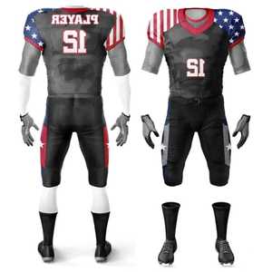 Uniforme de Fútbol Americano para Hombre, Conjunto de Jersey Sublimado con Diseño de Bandera, Transpirable, Ajustado, de Manga Corta, para Todas las Temporadas - Product Image 3