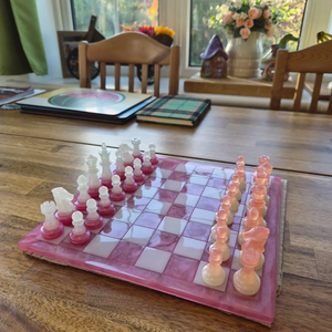 Handmade <b>Wooden</b> & Resin <b>Chess</b> <b>Set</b> for Children-Foldable Design Various Colors Available From India - Product Image 6