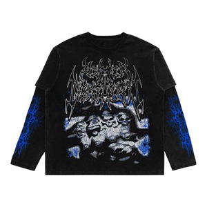 Camiseta de Manga Larga de Doble Capa con Estampado Personalizado para Hombre, Camisetas de Doble Manga con MOQ Bajo para Hombre - Product Image 4