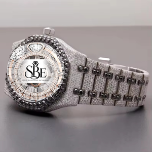 Reloj Deportivo de Lujo para Hombre de 41 mm con Esfera Escarchada, Grandes Diamantes Moissanite, Logotipo Personalizado, Caja de Acero Inoxidable, Colección Hip Hop de Cuarzo - Product Image 2