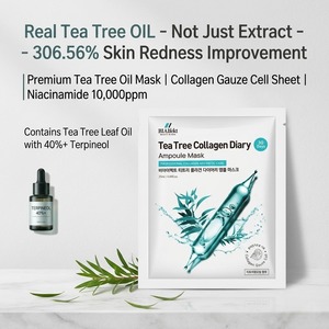 BIAIfekt K-Beauty Tea Tree Collagen Gauze Cell 30 Day Ampoule Face Sheet Mask Acne Pore Korea 25ml - Product Image 2