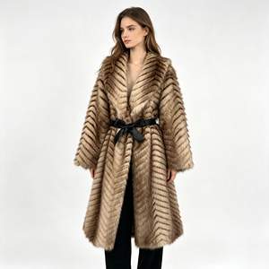 Premium Women's Eco-Friendly Faux Fox Fur Hooded <b>Coat</b> Regular Sleeve Winter Fashion Custom Branding OEM/ODM Wholesale - Product Image 3