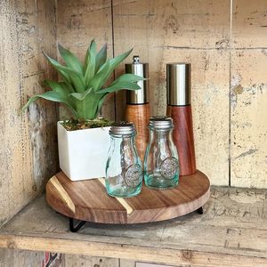 Acacia <b>Wood</b> Luxury <b>Round</b> Dishwasher Safe Serving Tray for Home/Kitchen/Restaurant/Office <b>Dining</b> <b>Table</b> | Premium 100pcs MOQ - Product Image 3