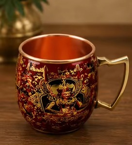 Taza de Cobre con Estampado de Colibrí, Taza de Café de Cobre con Diseño Floral, Taza de Té de Cobre Hecha a Mano, Taza Decorativa de Cobre Puro para Beber - Product Image 1