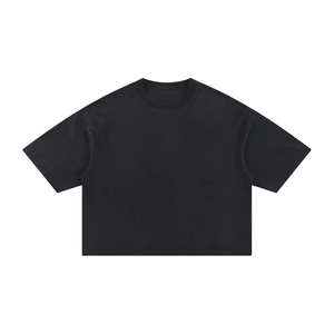 Camiseta de cuello redondo 100% algodón, holgada, estampada con efecto descolorido por el sol, para hombre, con logotipo OEM personalizado, color personalizado, efecto descolorido por el sol. - Product Image 5