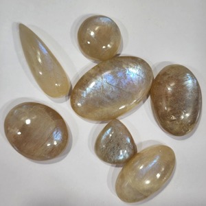 Pierres précieuses en pierre de lune africaine naturelle de haute qualité, finement polies, de formes variées, pour la fabrication de bijoux, matériau en cristal de diamant - Product Image 6