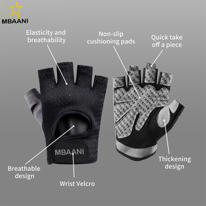Gants de vélo/cyclisme, sans doigts, respirants, antidérapants, absorbant les chocs, rembourrés pour l'entraînement, la musculation, le VTT, le cyclisme sur route - Product Image 3