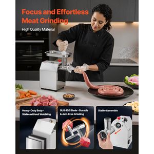 Tritacarne per carichi pesanti da 600W con capacità di 5 libbre/min tritacarne industriale n. 8 produttori di salsicce da ristorante da cucina - Product Image 6