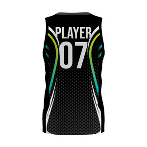 Camisetas de Baloncesto Personalizadas para Adultos, Tallas Grandes, Transpirables, Antibacterianas, con Estampado por Transferencia de Calor, Cuello en V, Sin Mangas, 100% Poliéster - Product Image 6