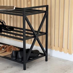 Luxury Style <b>Shoe</b> Rack Three Tier <b>Storage</b> Organizer Cross Frame Support <b>Space</b> <b>Saving</b> Design Strong Durable Modern Entryway Unit - Product Image 6