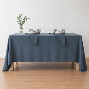 Mantel de Mesa Cuadrado Moderno de Lino Gris Ecológico de Alta Calidad, Hecho a Mano, Personalizable, Suave, Texturizado y Lavable para Uso Doméstico - Product Image 4