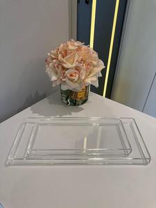 Plateau décoratif en acrylique transparent avec poignées - Product Image 3