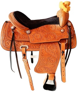 Selle de course de baril de cheval en cuir occidental de qualité supérieure - Product Image 1