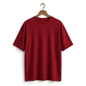 T-shirt en tricot à manches courtes pour homme, couleur unie personnalisée, col rond, coupe classique, tissu jersey décontracté - Product Image 1