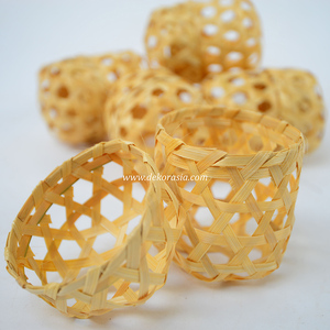 <b>Mini</b> Natural Bamboo Woven Cube <b>Storage</b> Basket with Lid Handmade Woven Home Organizer Craft - Product Image 4