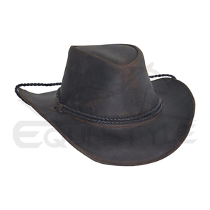 Cowboy <b>Hats</b> Wholesale Brown Distressed Leather Wide Brim <b>Western</b> <b>Hats</b> Outdoor Travel Casual Wear Private Label Leather <b>Hats</b> - Product Image 2