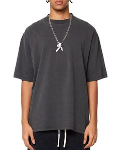 Camiseta de Manga Corta para Hombre, Talla Grande, Color Sólido, Cuello Redondo, Estilo Casual, Tejido de Punto Liso, 100% Algodón - Product Image 5
