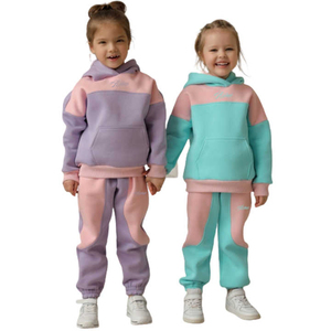 Ensemble sweat-shirt et pantalon de jogging pour garçons, beige, col rond, manches longues, couleur unie, survêtement décontracté avec poches latérales, vêtements d'automne - Product Image 5