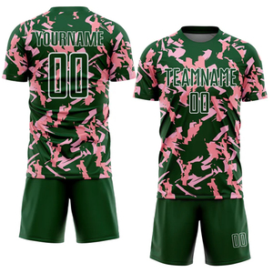 ชุดกีฬาลายพรางพิมพ์ลายแบบซับลิเมชั่น ผ้าโพลีเอสเตอร์ตาข่าย 240 GSM เสื้อฟุตบอลและกางเกงขาสั้น ชุดฟุตบอลพร้อมโลโก้สั่งทำ - Product Image 3
