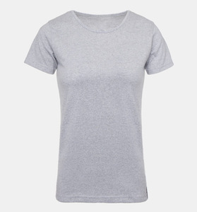 Camiseta de malla de manga corta con cuello redondo en amarillo neón para mujer, ecológica, antiarrugas, de secado rápido, transpirable, de corte regular, informal. - Product Image 3