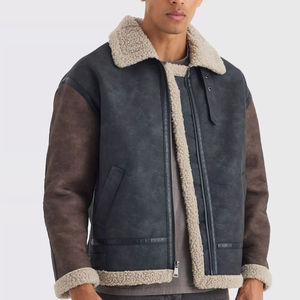 Veste en cuir pour homme, style décontracté, design tendance, col rembourré, veste en cuir PU, veste en cuir de vachette de qualité supérieure - Product Image 3