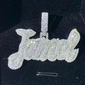 Collier pendentif en moissanite de haute qualité avec pierre de couleur D VVS1 pour homme et femme, bijoux de mariage, cadeaux d'anniversaire et de mariage - Product Image 2