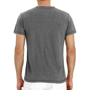 Camisetas Henley Básicas de Manga Corta con Pliegue Frontal, Venta al por Mayor, Baratas, en Stock, de Verano, Buena Calidad, Color Sólido, Marca Privada - Product Image 5