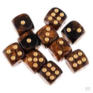 Ensemble de dés en résine faits à la main de qualité supérieure avec motif marbré brun et points dorés pour les jeux de société et les jeux de table - Product Image 5