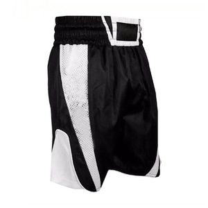 Pantalones Cortos de Boxeo para Hombre, Color Negro y Blanco, Corte Holgado, Transpirables, Ligeros, de Secado Rápido, para Artes Marciales, Deporte para Adultos - Product Image 3