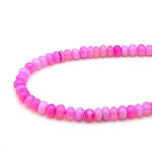 Collar de cuentas redondas lisas de ópalo rosa natural de nueva llegada, 7-8 mm, para fiestas, gargantilla de cuentas para mujer, fabricación de joyería al por mayor - Product Image 5