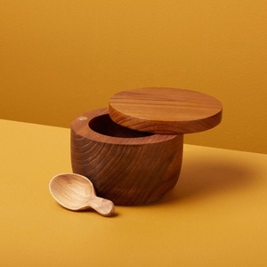 Quality Bamboo Sugar and Salt Bowl Herb & <b>Spice</b> Tools Newest Design Leak Proof Dishwasher Safe Home Kitchenware - Product Image 1