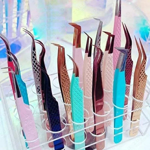 Custom Color Diamond Grip Eyelash Tweezers Stainless Steel Private Label Volume Lash Extension Applicator <b>Tool</b> - Product Image 3