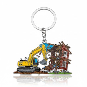 Llavero de metal con forma de excavadora, esmaltado suave, personalizado, recuerdo, juguete para niños. - Product Image 3