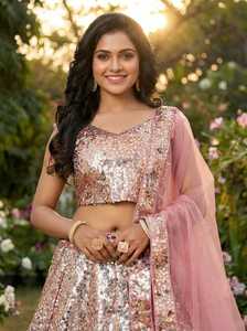 Indian Ethnic Designer Partywear Lehenga Choli for Wedding Party and <b>Festive</b> Functions for Women Trendy Fancy Outfit for Party - Product Image 4