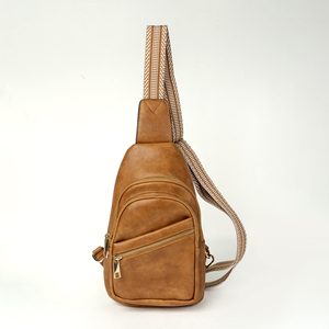 Anti-theft PU Leather Sling <b>Bag</b> with Zipper Pocket Adjustable Strap Fanny Chest Pack for Girls - Product Image 5