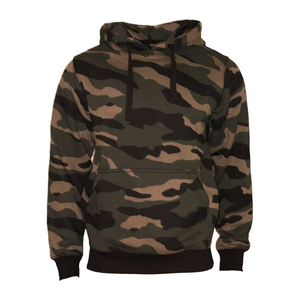 Sweat à capuche surdimensionné pour homme en coton biologique de haute qualité, doublé polaire, motif camouflage, avec poche kangourou, logo personnalisé, pour l'hiver - Product Image 4