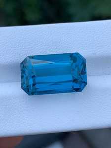 Topaze bleue de Londres, bleu foncé, taille octogonale, origine indienne, pierre précieuse naturelle, facettée, pierre à bijoux, qualité excellente, rare, troisième qualité - Product Image 3