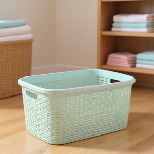 Panier à linge en rotin plastique 35L 35,5x53,5 CESTA ROPA VRM avec une hauteur de 53,5H pour l'organisation et le rangement - Product Image 3