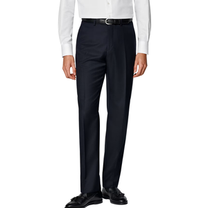 Pantalon homme coupe slim, jambe droite, taille mi-haute, léger, pour le bureau, sur mesure, confortable, noir - Product Image 3
