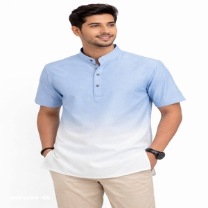 Best Quality Omri Cotton with Solid Shaded Readymade Half-Sleeve Mandarin Collar Short-<b>Kurta</b> Collection Supplier from Surat - Product Image 1