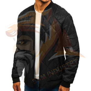 Blouson bomber avec logo personnalisé disponible au prix de gros, blouson d'hiver pour homme de haute qualité avec broderie personnalisée - Product Image 2