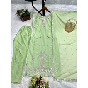 Conjuntos de Fiesta Elegantes para Mujer con Top, Pantalón y Dupatta - Product Image 5