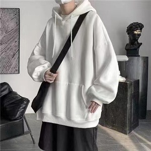 Pull d'hiver tendance pour homme, couleur unie, 100% polyester, sweat à capuche avec doublure, style manteau pour garçons - Product Image 4