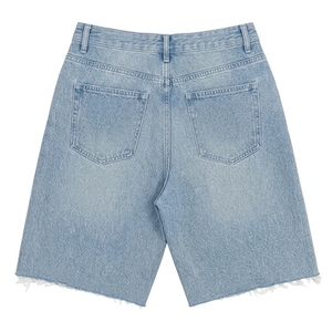 Wholesale Men's Unisex Denim <b>Boot</b> Cut Mid Waist Button Front Quick Dry Bermuda Shorts <b>Summer</b> Vintage Style Street Wear Casual - Product Image 4