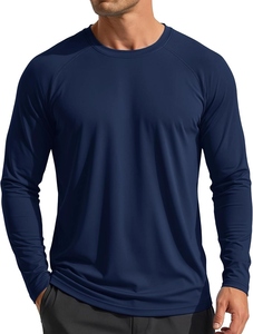 Men's Summer Breathable Casual Terry Fabric Long Sleeve Rash Guard Swim Shirt and Shorts 2-Piece Swimwear <b>Set</b> - Product Image 6